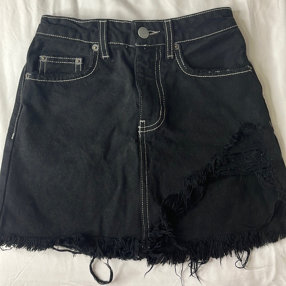 Black Jean Skirt - LF